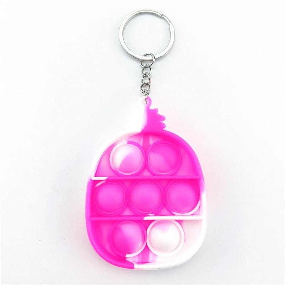 Pink/White Pineapple Push Pop Bubble Fidget‎ Toy Keychain/Bag Tag***NWOT